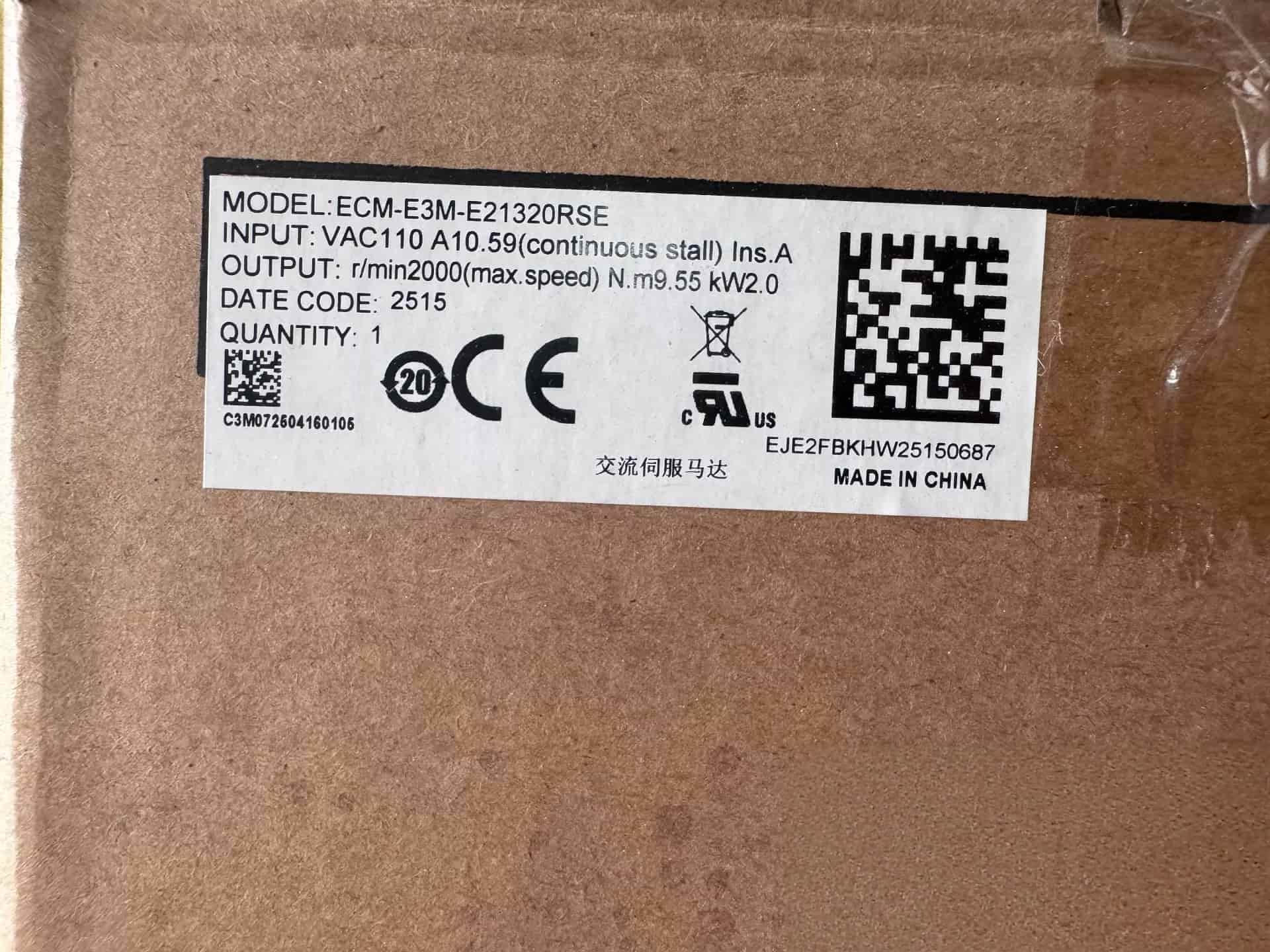 100% ολοκαίνουργιο πρωτότυπο και γνήσιο Delta ECM-E3M-E21320RSE Μετατροπείς συχνότητας Drive Servo Motor