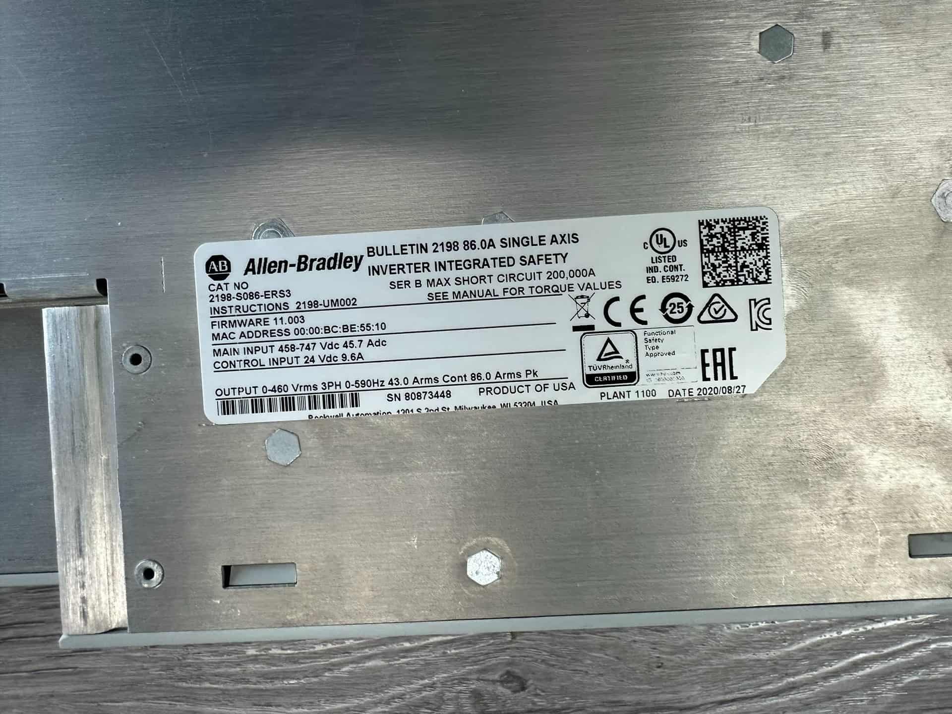 2198-S086-ERS3 Kinetix 5700 servo, ολοκαίνουργιο και γνήσιο