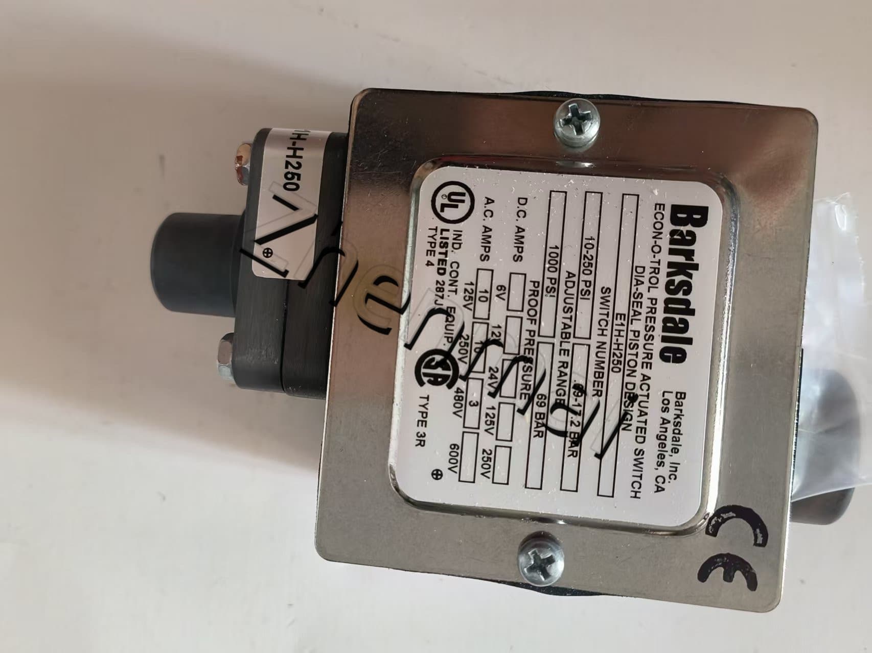 Ολοκαίνουργιο Γνήσιο Barksdale E1H-H250 Αισθητήρας πίεσης Διακόπτης στάθμης Διακόπτης ροής Διακόπτης πίεσης Γρήγορη αποστολή
