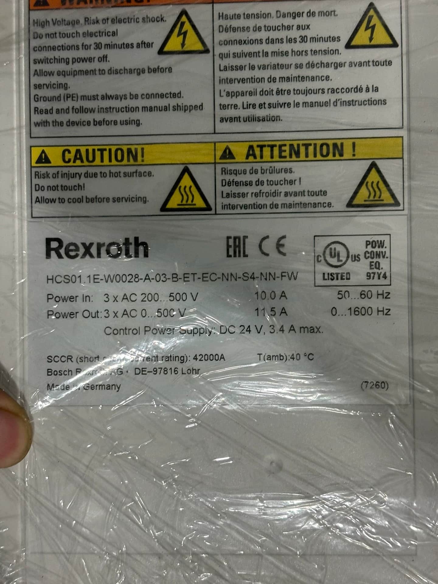 Ολοκαίνουργιο Γνήσιο σερβοκινητήρα Bosch Rexroth HCS01.1E-W0028-A-03-B-ET-EC-NN-S4-NN-FW σερβοκινητήρα Γρήγορη αποστολή